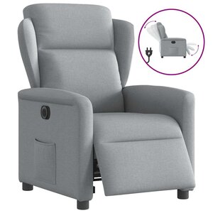 vidaXL Fauteuil inclinable électrique Gris clair Tissu
