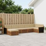 vidaXL Ensemble de canapés d'extérieur 7 Pièces Naturel et Beige