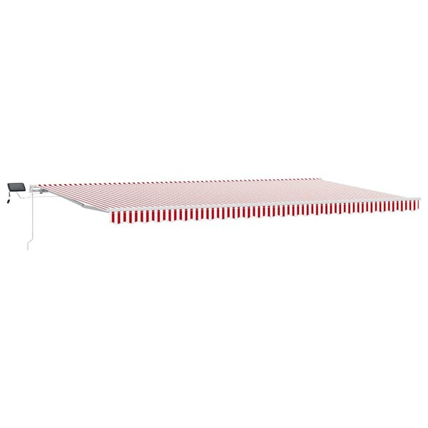 vidaXL Auvent Rétractable Rouge et Blanc 600 × 300 cm Tissu et acier