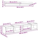 vidaXL Ensemble de meuble TV mural 5 Pièces Chêne noir Bois d'ingénierie