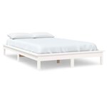 vidaXL Cadre de lit blanc 140x200 cm bois de pin massif