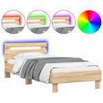vidaXL Cadre de lit sans matelas avec lumières LED 90x190 cm