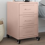 vidaXL Table de chevet rose 36x39x59 cm acier
