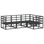 vidaXL Ensemble de canapé de jardin avec coussin 4 Pièces Noir Aluminium