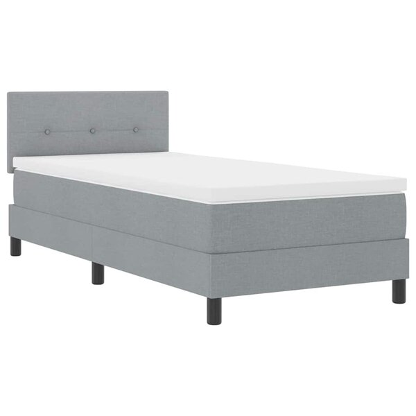 vidaXL Lit à ressorts avec matelas Gris clair 90 x 190 cm tissu