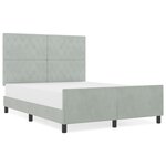 lit vidaXL Gris clair 160x200 cm Velours