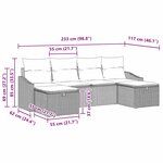 vidaXL Ensemble de canapé de jardin 6 Pièces Beige 55 x 62 x 69 cm