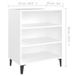 vidaXL Buffet Blanc 57x35x70 cm Aggloméré