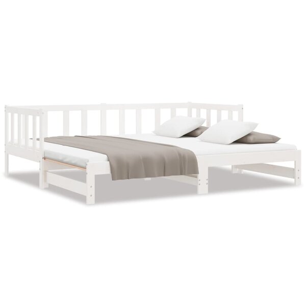 vidaXL Lit coulissant sans matelas blanc 2x(90x190) cm
