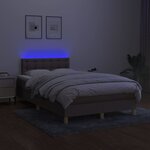 vidaXL Sommier à lattes de lit avec matelas LED Taupe 120x200 cm Tissu