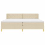vidaXL Lit à Ressorts avec matelas Crème 200 x 200 cm tissu