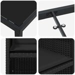 vidaXL Ensemble de salle à manger pour jardin 5 Pièces Noir Poly rotin