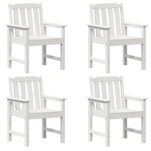 vidaXL Chaise de jardin 4 pc Blanc Polyéthylène