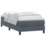 vidaXL Sommier à lattes de lit et matelas gris foncé 90x220 cm velours