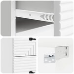vidaXL Cabinet de chevet mural 2 Pièces Blanc brillant 34 5 x 33 x 40 cm