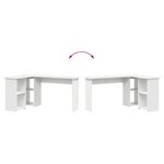 vidaXL Bureau blanc Blanc Bois d'ingénierie Moyenne Bureau d'ordinateur