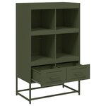 vidaXL Buffet haut vert olive 68x39 x111 5 cm acier