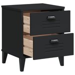 vidaXL Table de chevet VIKEN noir bois d'ingénierie