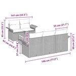 vidaXL Ensemble de canapé de jardin 6 Pièces Noir  Crème 55 x 55 x 37 cm