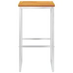 vidaXL Chaises de bar lot de 4 bois d'acacia solide/acier inoxydable