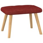 vidaXL Chaise de relaxation avec tabouret Rouge bordeaux Tissu