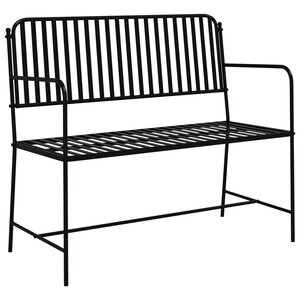 vidaXL Banc d'extérieur Noir Métal Standard Durable Banc d'extérieur