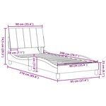 vidaXL Cadre de lit sans matelas Hanko gris foncé 90x200 cm tissu