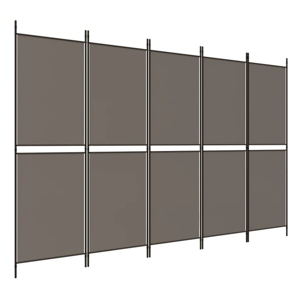 vidaXL Cloison de séparation 5 panneaux Anthracite 250x220 cm Tissu