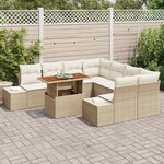 vidaXL Ensemble de salle à manger pour jardin 9 Pièces Beige et crème