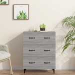 vidaXL Buffet sonoma gris 69 5x34x90 cm bois d'ingénierie