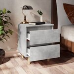 vidaXL Table de chevet avec pieds en pin gris béton 40x35x50 cm