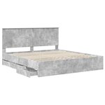 vidaXL Cadre de lit Gris béton 180 x 200 cm Bois Ingénierie