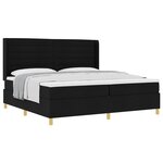 vidaXL Lit à ressorts avec matelas Noir 200 x 200 cm tissu