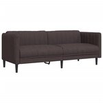 vidaXL Ensemble de canapés 3 Pièces marron foncé tissu