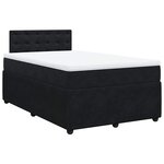 vidaXL Sommier à lattes de lit avec matelas noir 120x190 cm velours