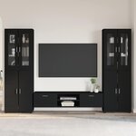 vidaXL Ensemble meuble TV avec tiroir FLORIN Noir Bois d'ingénierie