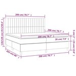 vidaXL Sommier à lattes de lit et matelas et LED Noir 200x200 cm Tissu