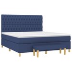 vidaXL Sommier à lattes de lit avec matelas Bleu 180x200 cm Tissu