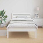 vidaXL Cadre de lit Blanc 220 x 100 cm Bois massif en pin