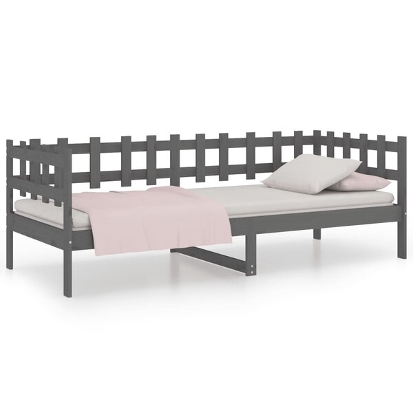 vidaXL Lit de jour sans matelas gris 80x200 cm bois de pin massif