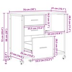vidaXL Cabinet de Bureau Chêne fumé 76 x 41 x 72 cm Bois d'ingénierie