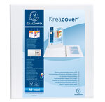 Classeur personnalisable Kreacover A4 Maxi 2 Ax Diam 40mm Dos 60 mm Blanc EXACOMPTA