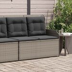 vidaXL Banc de jardin avec coussin Gris polyrotin
