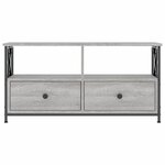 vidaXL Meuble TV sonoma gris 90x33x45 cm bois d'ingénierie et fer