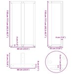 vidaXL Pieds de table de bar en forme de T  2 pièces  noir  60 x 35 x (110-111) cm  acier