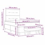 vidaXL lit box spring avec matelas et banc taupe 120x190 cm tissu