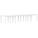vidaXL Table de Jardin Blanc 350 x 100 x 74 cm polyrotin