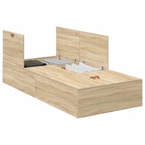 vidaXL Cadre de lit avec rangement Chêne Sonoma 90 x 190 cm