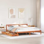vidaXL Cadre de lit sans matelas cire marron 180x200cm bois pin massif
