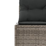 vidaXL Canapé de jardin avec coussins rond gris résine tressée